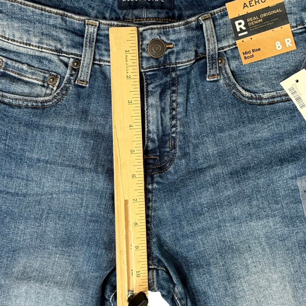 Aeropostale Blue Mid Rise Bootcut Boot Jeans Medium Wash Size 8 R NEW Tags - Picture 6 of 10